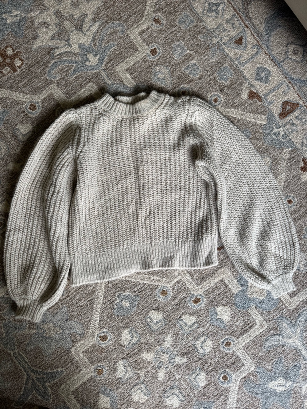 Boden Cream Ribbed Crewneck Sweater